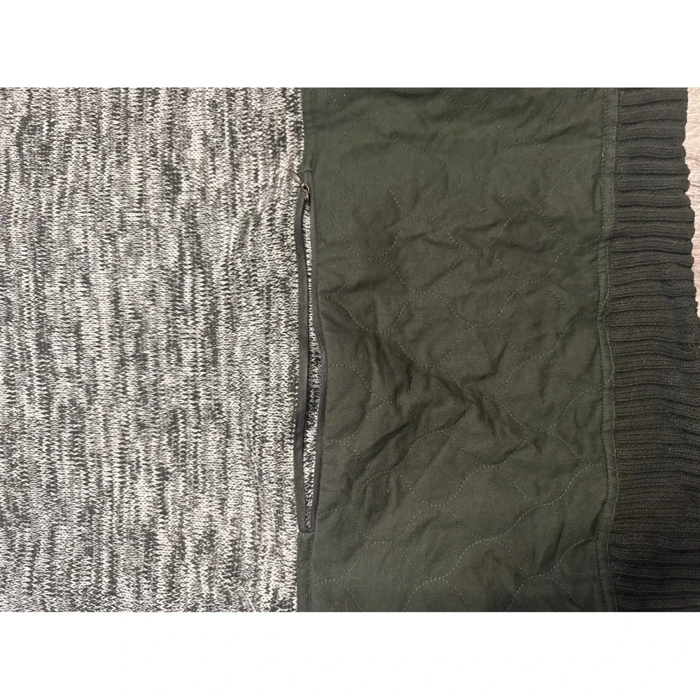 Born‎ Fly Mens 2XL Marled Knit Crewneck Sweater Olive Green Utility Quilted Back